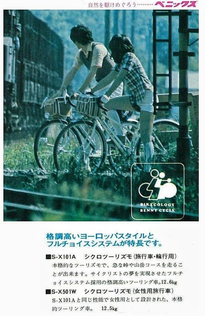 これは70年代の 山口ベニーという自転車メーカーの広告。 ベニックス