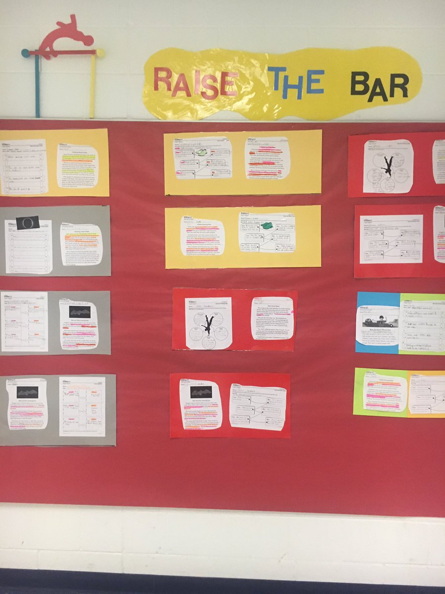 TweetDCS_SES's tweet photo. Mrs. Harrison and her students are raising the bar @SouthavenElem. ❤️this display of students' work on comprehension strategies! #RaisetheBar #growingreaders https://t.co/nAO15ZvKhM