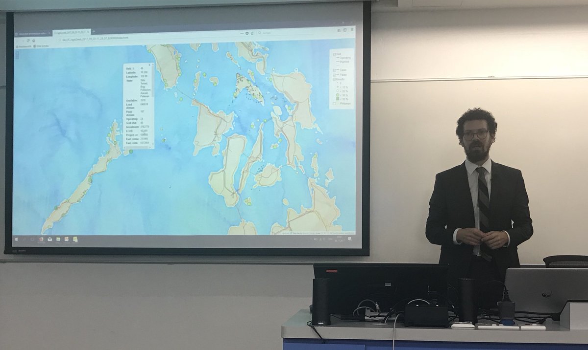RL_Institut's tweet photo. #RISETI: @PhilBlech presenting #Enerphil results to our colleagues from @NUSingapore. The map shows hybridization potentials on Philippine islands. https://t.co/Nx0dytiEbk