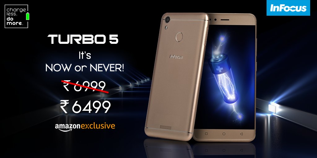 InFocus_IN's tweet image. Your last chance to buy your dream phone at your dream price!
Get your hands on #InFocusTurbo5 at Rs. 6499 only!
Buy Now:amzn.to/2ilJnik 
#ChargeLessDoMore