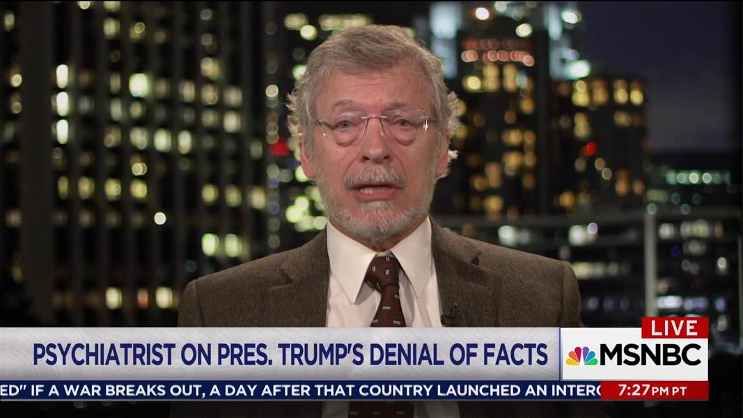 MSNOWNews's tweet photo. Psychiatrist: Trump's mental state is an "enormous present danger" https://t.co/olxCcDHorv https://t.co/6ZvsWf5KBb