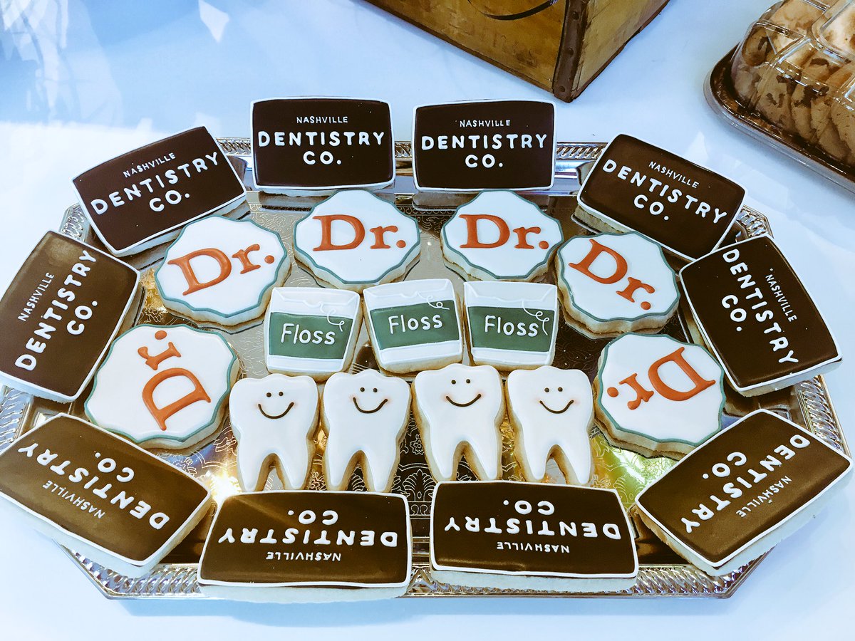 Love our #nashvilledentistryco cookies! Accepting new patients. Call us at 615-797-8003 to schedule!  #smile #dentist #brentwood #nashville #tn