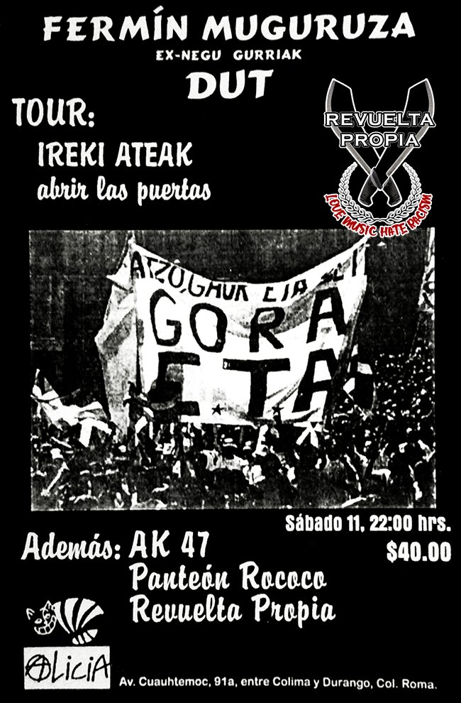 En julio de 1998, alternando con semejantes personajes históricos dentro de la música reivindicativa... <a href="/muguruzafm/">Fermin Muguruza</a>  #LosCrudos