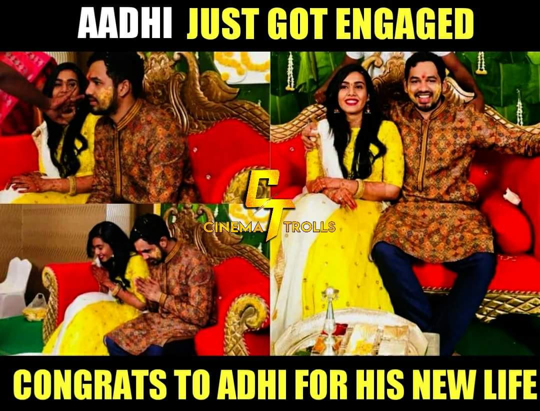 Cinema_Trolls's tweet photo. And finally @hiphoptamizha aadhi got engaged congrats bro ✌ https://t.co/9sqpm56mXz