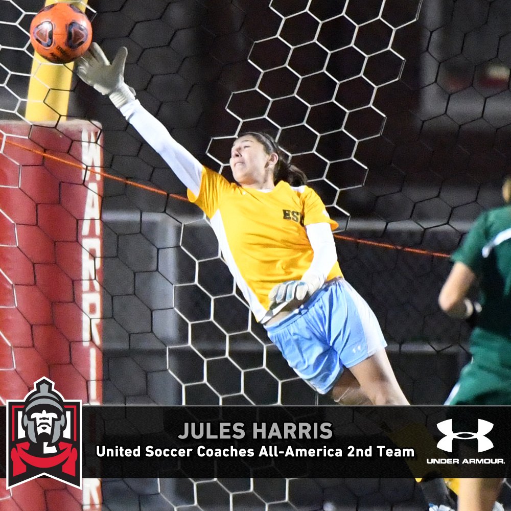 ESUWarriors's tweet photo. WSOC: Sr GK Jules Harris named All-America 2nd team by United Soccer Coaches (formerly NSCAA), the 6th All-America and 1st GK in school history. 

Harris, Sammi Ortiz (1st team), Hannah Saggese (2nd), Alex Pickett, Haley Skove (3rd) named All-Region

https://t.co/w7LYj7gvO9 https://t.co/mHLK92TRFj