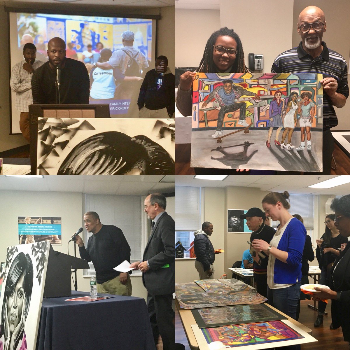 PhillyDefenders's tweet photo. Empowerment Through Art:
Highlights from the @muralarts Restorative Justice Program + Reentry Think Tank + @PhillyDefenders Art Exhibition and Sale
#muralarts #ReentryThinkTank #Philly #PhillyDefenders #rethinkjails #cjreform #criminaljusticereform #ReentryBlueprint https://t.co/r7U6e0Rqkr