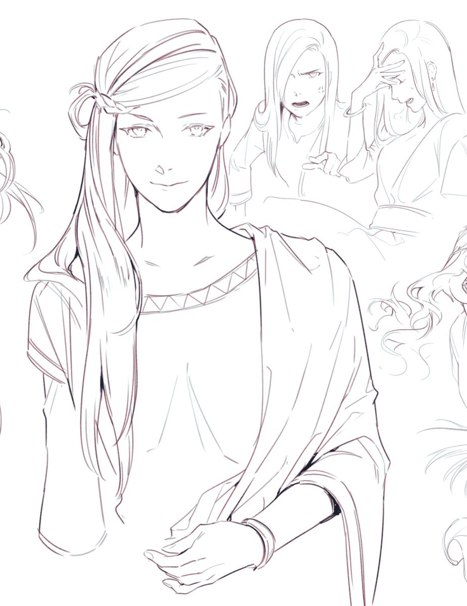 I'm still dying but here are some girl sketches bc... I love girls, what cute