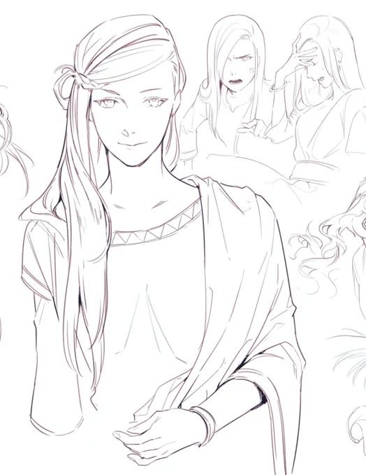 I'm still dying but here are some girl sketches bc... I love girls, what cute 