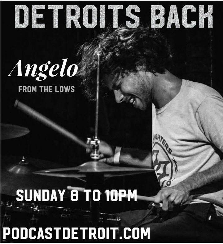 DETROITSBACK's tweet photo. Angelo from @thelowsmusic on @DETROITSBACK @PodcastDetroit. 8 to 10pm hosted by @GJiminey #sunday #podcast #Detroit #internet #radio https://t.co/2S6k7nRQdv