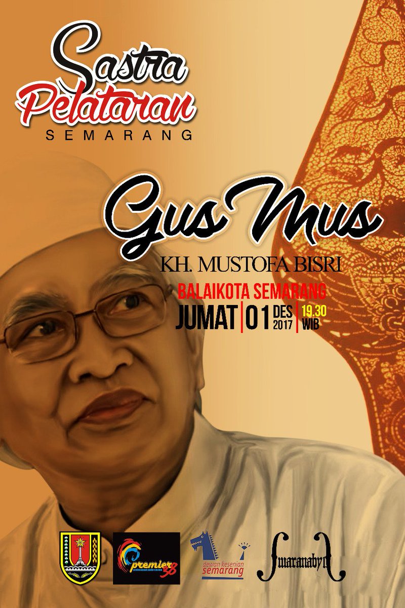 swaranabya's tweet photo. Buat yang lagi di Semarang, yuk Jumat malam merapat ke Sastra Pelataran bersama yai @gusmusgusmu . Akan ada satu puisi beliau yang kami bawakan. https://t.co/InDmL8NlSN