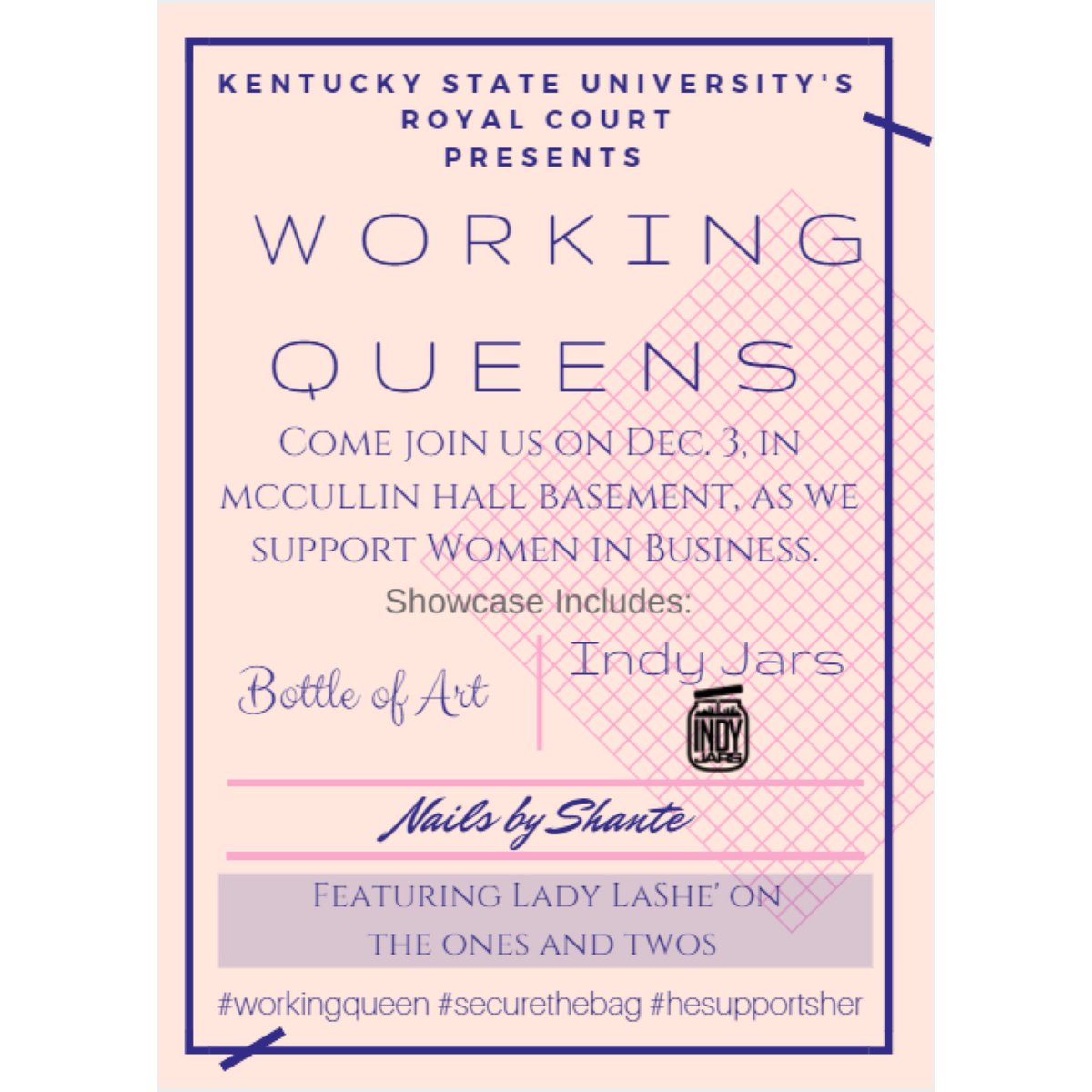 MissKySU's tweet photo. Working Queens 💕 At Kentucky State University we support them, we commend them for their strength & courage. Help us celebrate @Raven_Chellise @shante.flowers @indyjars Come hear their stories, shop and build! #workingqueen #securethebag #buildingoursistersuccess #queensisters https://t.co/a7k0BBAgDD