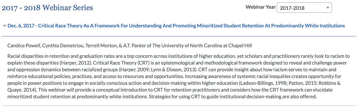 DrTRMorton's tweet photo. Tune into #CSRDE webinar on Wednesday, 12/6 at 1pm CST. My colleagues and I are presenting on using #CRT in Student Retention. Check the link: https://t.co/qsmGomZAVt https://t.co/dt1BfXPX1B