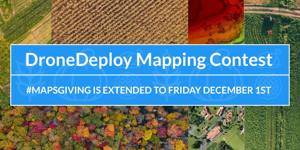 DroneDeploy's tweet photo. Surprise! We want you to continue mapping all the things this #Mapsgiving. https://t.co/TjtyFXH6e9 #contest #drones #drone #UAV https://t.co/B5Lz60oZ1O