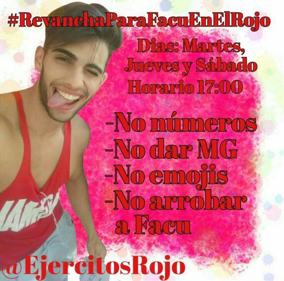 facu_army's tweet photo. Mañana 17hs esperamos a todos para ayudarnos a que @FacundoAntunes1 tenga su revancha! 
-No números.
-No mg.
-No arrobar a Facu.
-No emojis.

~Belu💪🍓 https://t.co/uR9SbEFFBK