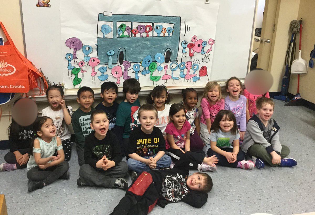KinderKiersten's tweet photo. We love you, @The_Pigeon and think you should drive the bus! 😍 @MoWillems @VictorySchoolMb 🚎 https://t.co/ncudqvBZIj