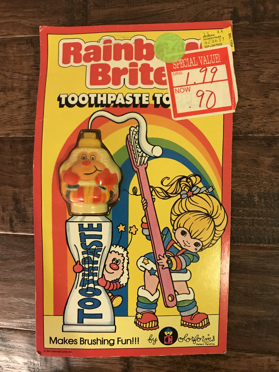 TBTheClockToys's tweet photo. (2) 1983 (Colorforms) "RAINBOW BRITE" (TOOTHPASTE TOPPER) Collectibles just added to store. #Vintage #HallmarkCards #Hallmark #Colorforms #RainbowBrite #Twink #ToothpasteTopper #Toothpaste #MakeBrushingFun #SelfSealing #NoMess #NoDryingOut https://t.co/6Bv3slDpDv