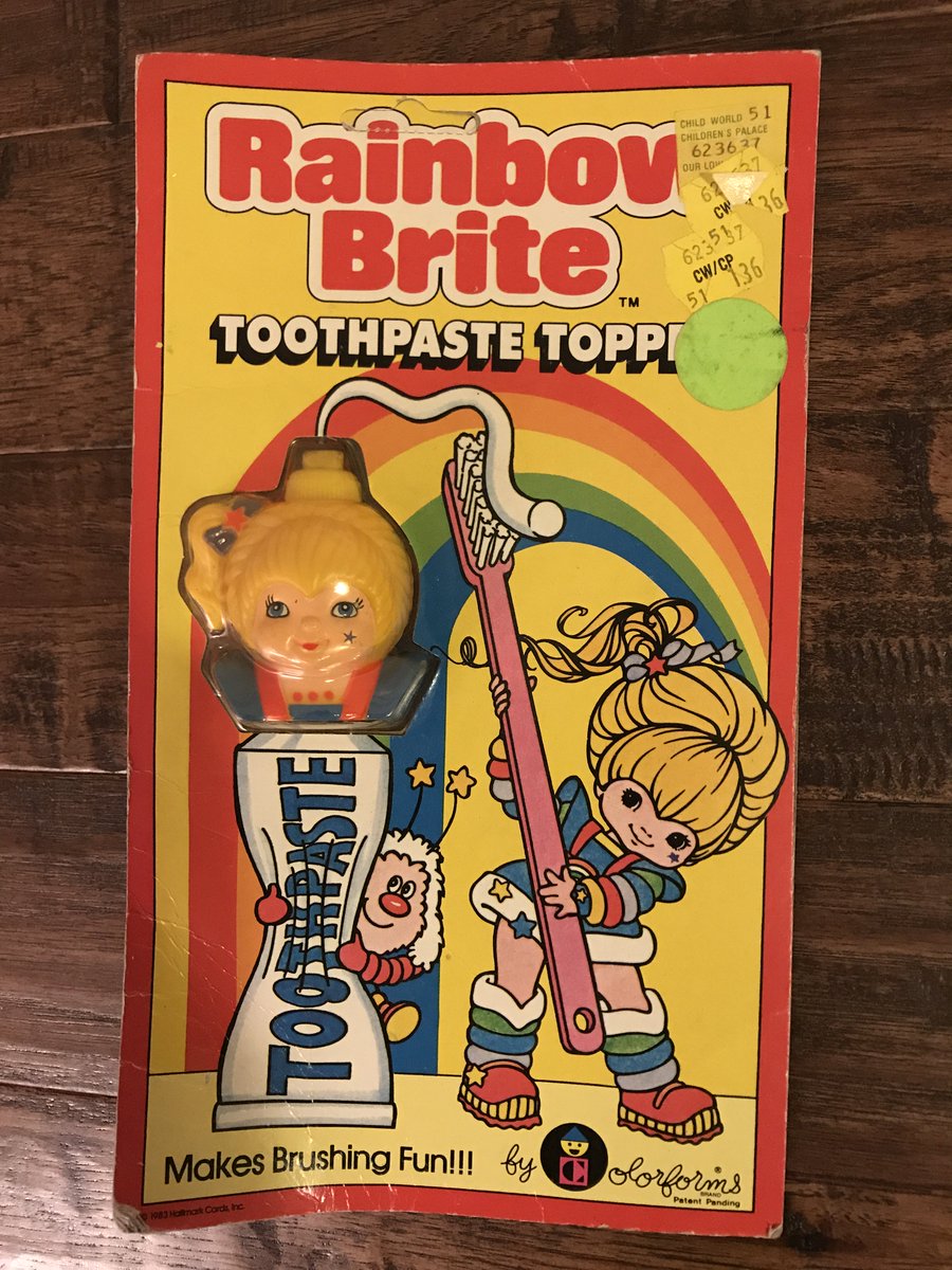 TBTheClockToys's tweet photo. (2) 1983 (Colorforms) "RAINBOW BRITE" (TOOTHPASTE TOPPER) Collectibles just added to store. #Vintage #HallmarkCards #Hallmark #Colorforms #RainbowBrite #Twink #ToothpasteTopper #Toothpaste #MakeBrushingFun #SelfSealing #NoMess #NoDryingOut https://t.co/6Bv3slDpDv