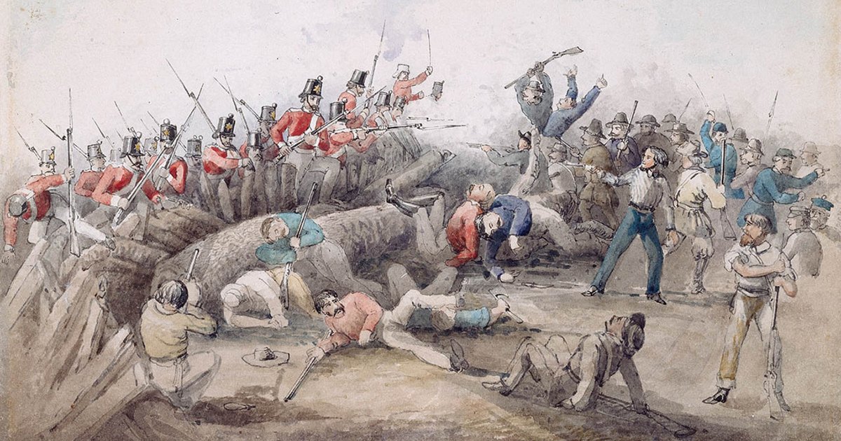 nma's tweet image. #OnThisDay in 1854, two days after the Eureka Stockade was erected, there was a major confrontation between miners and soldiers. More about Eureka: nma.gov.au/eureka-stockade #NMAmoments