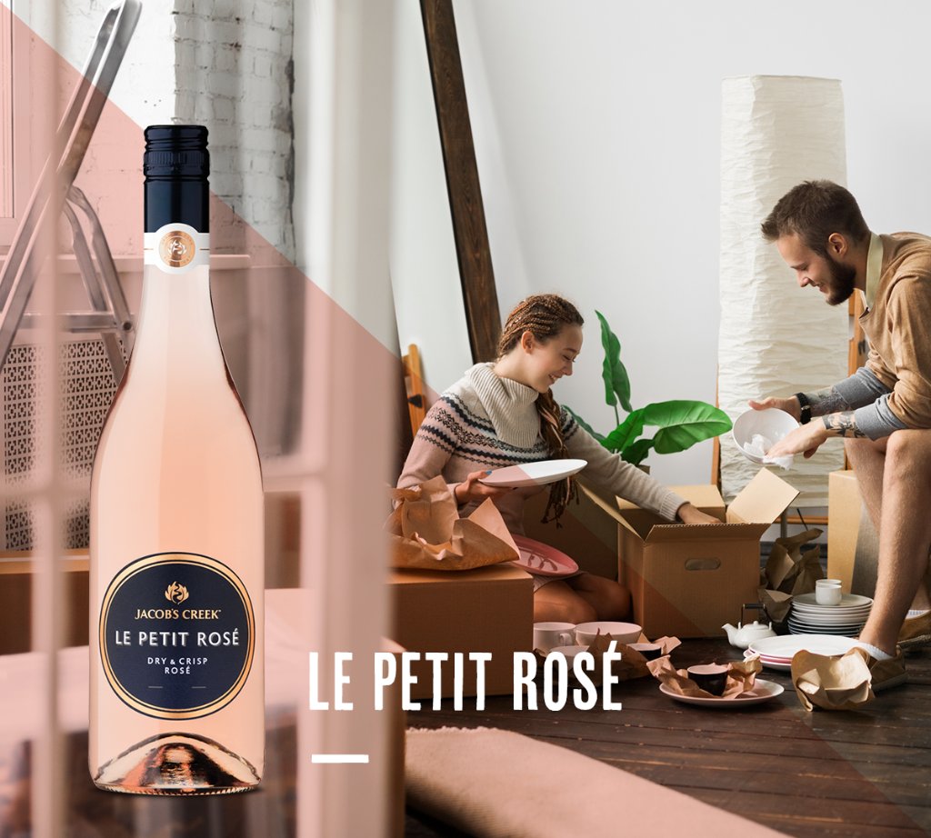 Moving house? Redefine boxed wine by using a box as a table for your Le Petit Rose.
