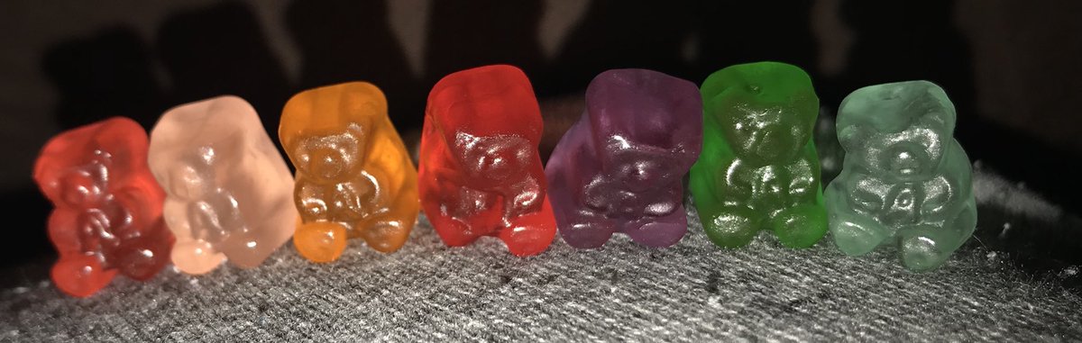 Mini gummy bears make me happy.