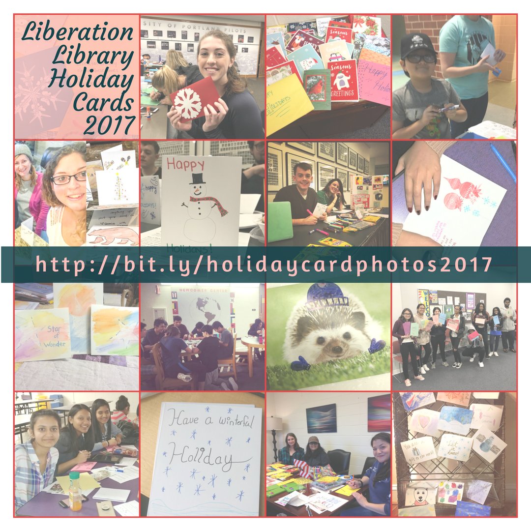 liberationlib's tweet photo. Thank you to everyone who has tagged us in photos of their holiday #liblibcards! We're collecting all the photos and posting them in a Facebook album, so be sure to tag us and we'll add yours too! https://t.co/rA2uPSGjvp https://t.co/NTGVbbsSr4