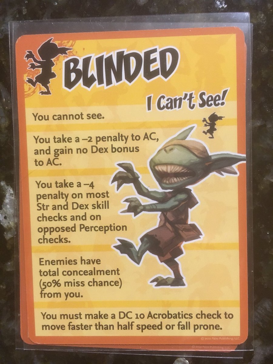 RemassogsRealm's tweet photo. #gamemastery Condition Cards. Don’t let your players forget what kind of #condition they have gotten their characters into. @paizopublishing #pathfinder #dungeonsanddragons #tabletopgaming #dungeonmaster #dmessentials #cards #advanceddungeonsanddragons https://t.co/VbvSbxg2Sl