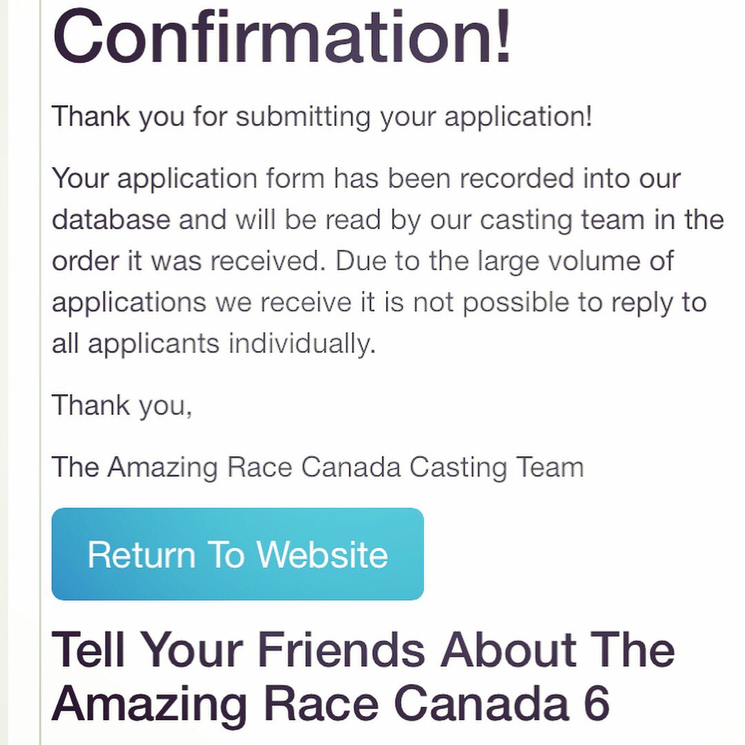 gensmith's tweet photo. We’re doing it! Kelly Harold & I just submitting our application to @AmazingRaceCDA SO PUMPED! #fun365 #fingerscrossed 👊🏼😁🔜🤞🏼 https://t.co/LT2LiQAF5X