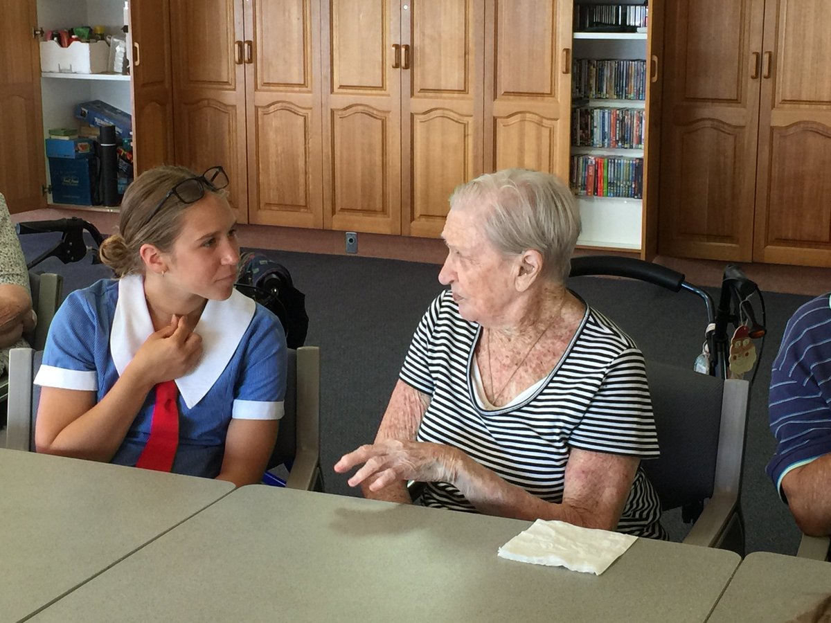OLMCBurraneer's tweet photo. MAG students at Stella Maris Aged Care, Cronulla making cards, singing Christmas carols and sharing lunch in the fresh air and sunshine #mercyinaction #mercygirls #mercyactiongroup #service #hospitality #dignity #compassion #valuesatwork https://t.co/KxriU733Ze