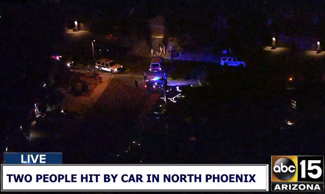 ABCW0RLDNEWS's tweet photo. ABC Affiliate 15 in  Phoenix Arizona live over the scene were Sam Hyde ran over two Latino kids. Police say Hyde is armed and dangerous. #BreakingNews https://t.co/rIJdzMfeLi