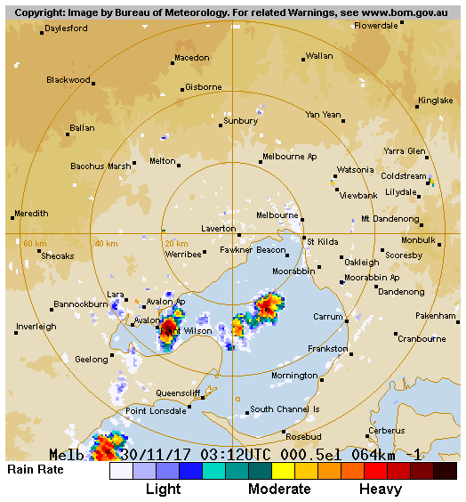 JaneBunn's tweet photo. 2pm: First storms popping up in the metro area now - hit and miss activity this afternoon, ahead of widespread activity tomorrow. More in @7NewsMelbourne at 6pm #janesweather #melbweather #vicstorms #vicfloods https://t.co/gtAPy5M4Lm