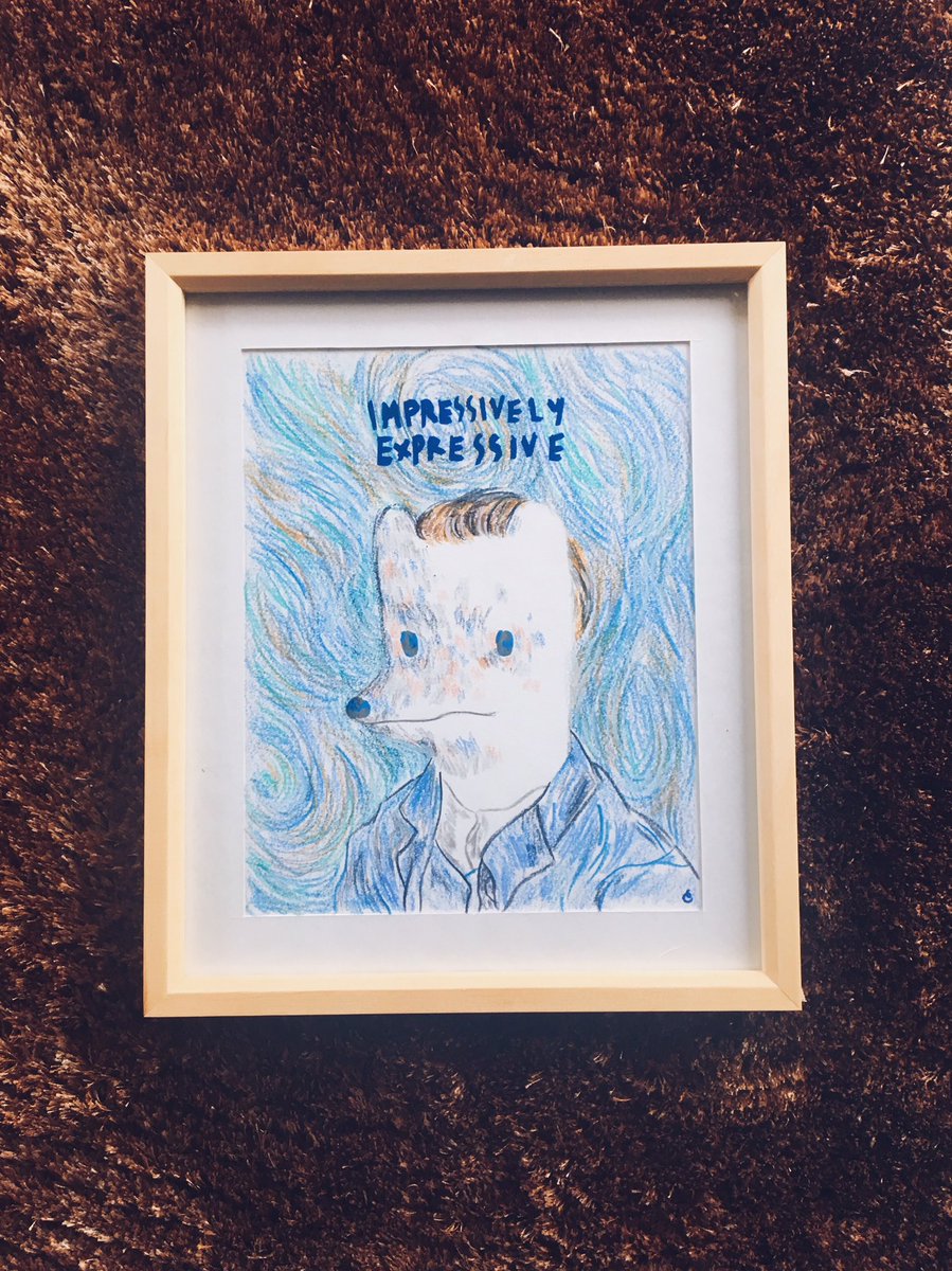 marinaesque's tweet photo. #paradogs part 3 - an homage to Vincent Van Gogh - his work took a leap from impressionism and set the foundation for expressionism (i think, idk). Also his self-portraits with those bold lines & brushstrokes were really loaded with emotions 💙💙💙 https://t.co/T1Sa8VGp3p