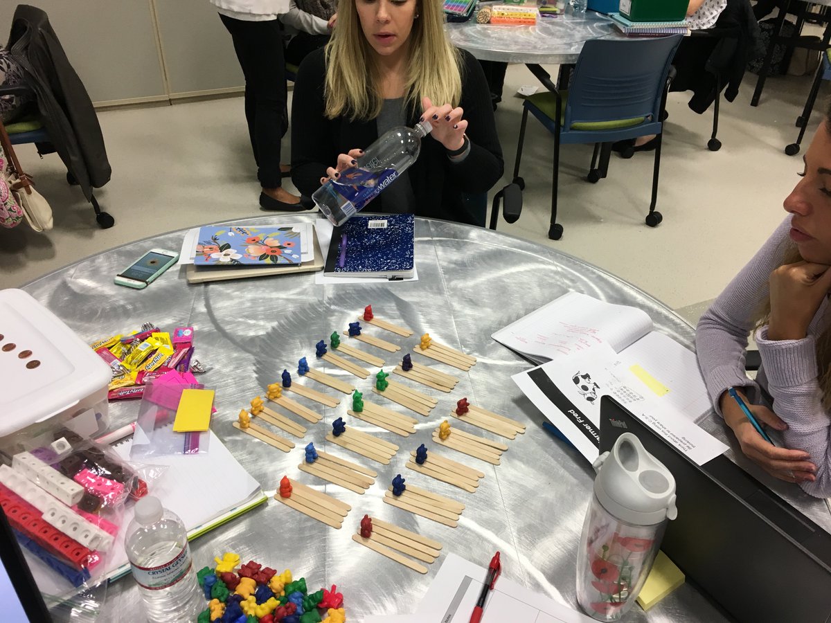 AGShafer79's tweet photo. Concrete math..check. These are our models of 🐄 and 🐥 legs: Farmer Fred had some cows and some chickens. There were 21 heads and 66 legs, what combo of cows and chickens did he have...let me show you how it’s done! https://t.co/7HAtg1szrH