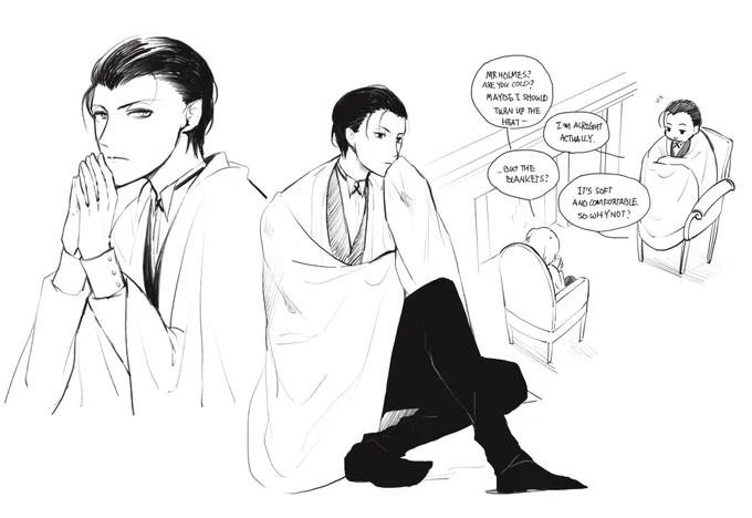 It's only been a week but it feels like I haven't drawn since forever >.< made small sketches to get me back into shape (for more Sherlock) 