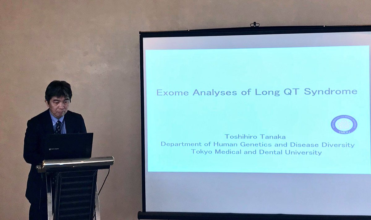 GeneOnlineNews's tweet photo. Toshihiro Tanaka, Prof from Tokyo Medical and Dental University, talks about exome analysis of long QT syndrome. #TMDU #東京医科歯科大學 @SelectBio @GeneOnlineNews #nextgenerationsequencing #NGSC2017 #selectbioasia2017 https://t.co/Z2nlibTX1Z