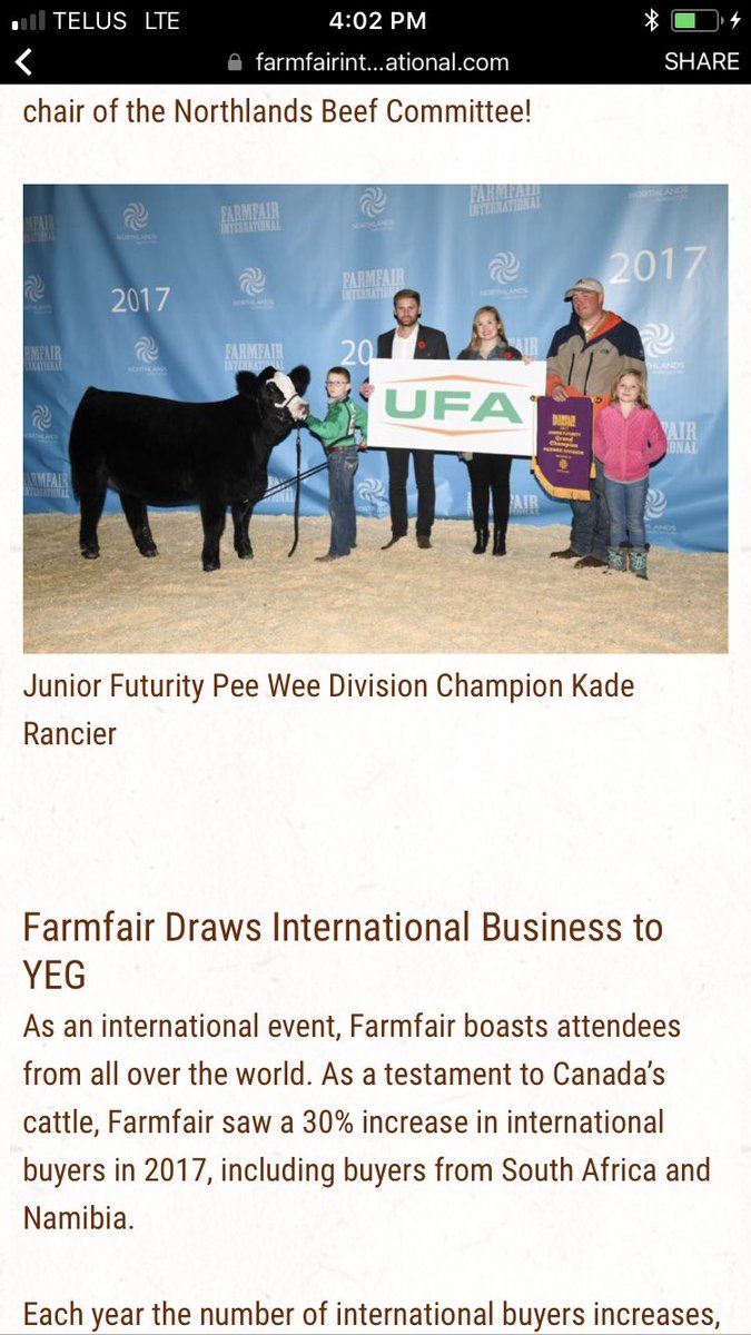 Jill Harvie (@brightpasture) on Twitter photo A big thank you to <a href="/UFAcooperative/">UFA Co-operative</a> for their support of youth @Farmfair International! <a href="/RancierFarms/">Rancier Farms</a> Kade looks on point! @AgMoreThanEver A big thank you to <a href="/UFAcooperative/">UFA Co-operative</a> for their support of youth @Farmfair International! <a href="/RancierFarms/">Rancier Farms</a> Kade looks on point! @AgMoreThanEver