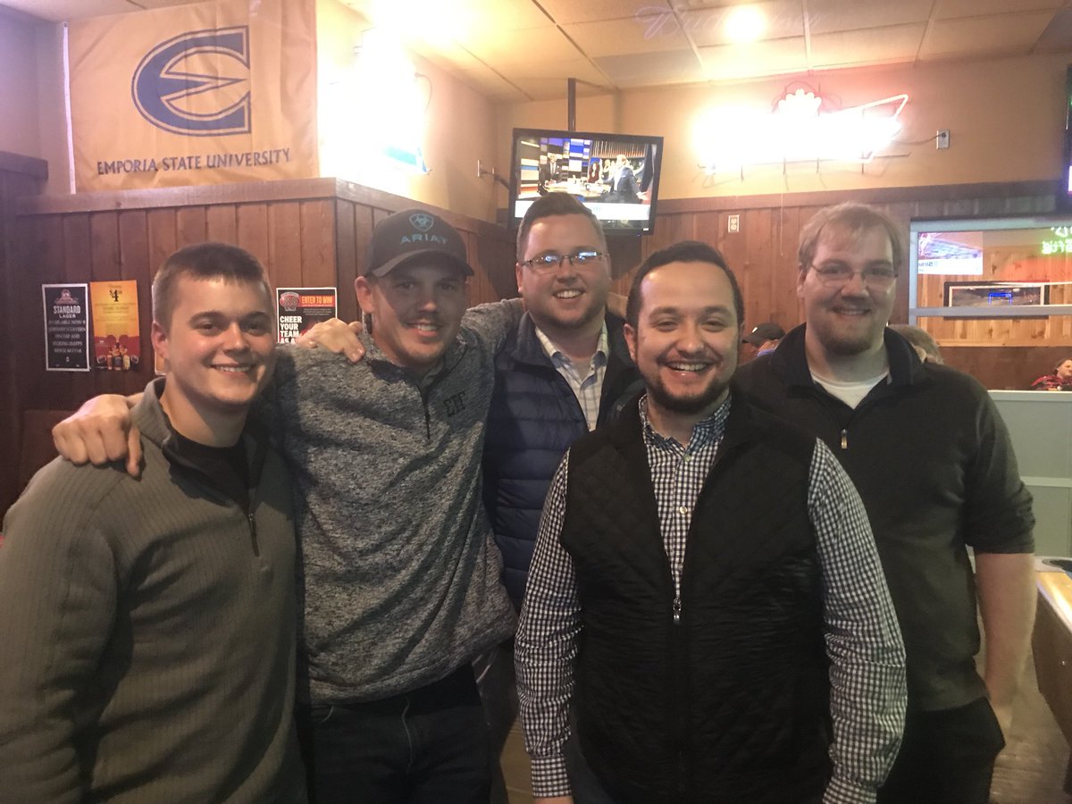 iniblad's tweet image. I can only imagine where I’d be if it weren’t for these guys #PledgeClass #Brotherhood @SigmaTauGamma 

Also, peep the @emporiastate flag in the back. Completely unplanned #StingersUp