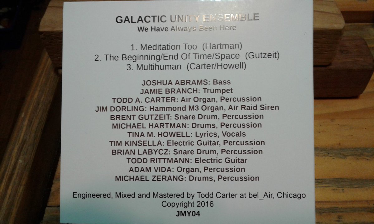 belairsound's tweet photo. GALACTIC UNITY ENSEMBLE
We Have Always Been Here
Fresh CD Release from JMY records!
come n get your copies #brentgutzeit @kurokoneko #joshuaabrams @jaimiebranch #jimdorling @Anitfly #brianlabycz #adamjvida #michaelzerang https://t.co/fWaRIUvbci