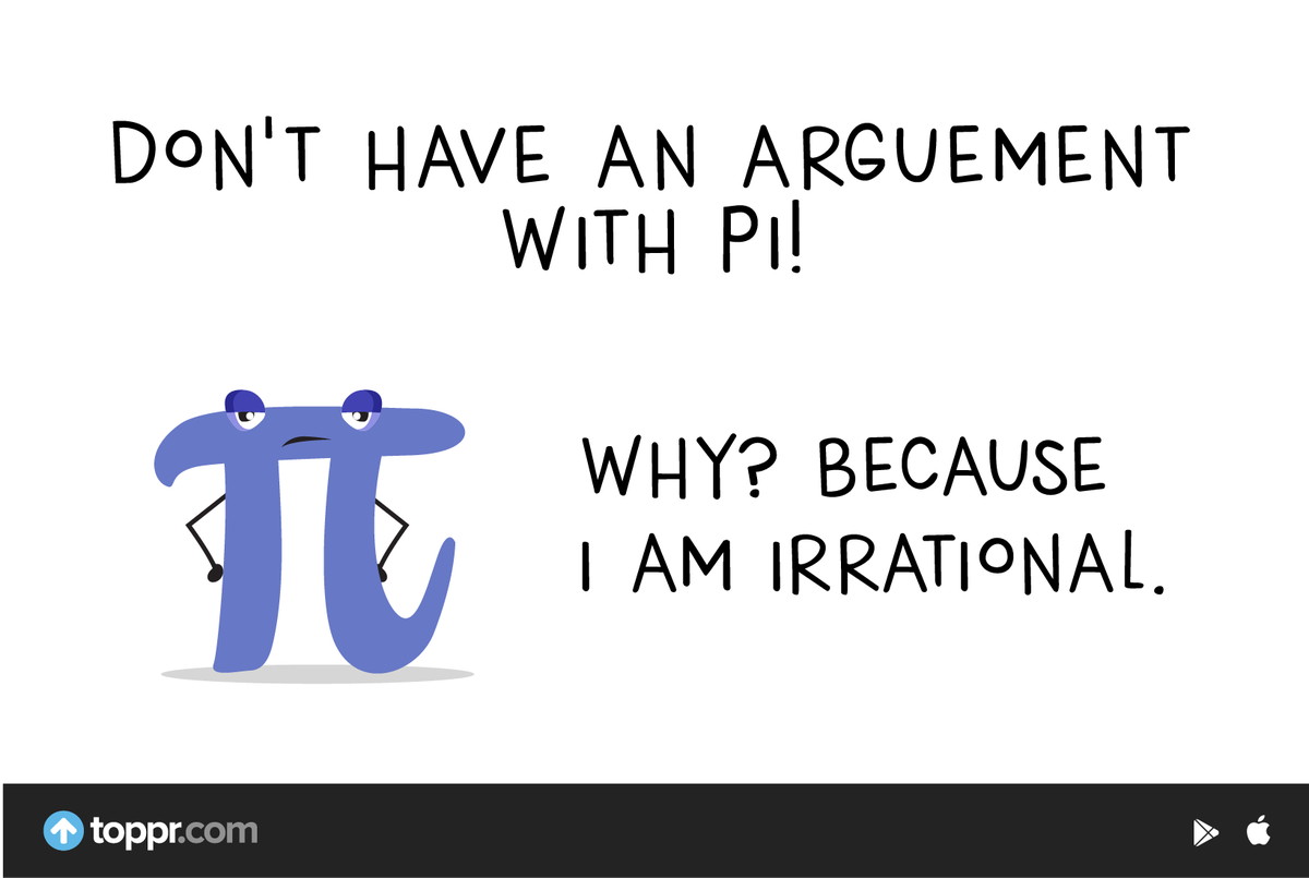 myToppr's tweet photo. That also explains Pi’s infinite &amp; patternless nature. 🙄😆
#ScienceJoke #ScienceHumor #MathsJoke #MathsHumor https://t.co/sUxGqiQVNt