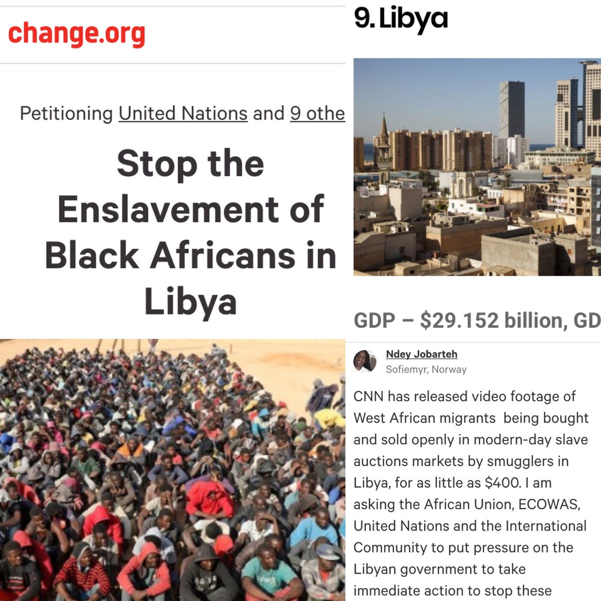 howdidyoureact's tweet photo. #LibyaFirst #Libya #SlaveTrade #AfricanSlaves
#FreeYourSelf #StandUp
#FixYourCountry #WakeUp
#Americans R #Slaves 2 #Working4U 
#LibyaIsWealthy#CreateJobs #AmericaIsPoor #AmericaFirst
@POTUS @VP @Change @DHSgov @CNN @wbaltv11 @RepCummings 
#howdidyoureact
https://t.co/aud00DlCBe https://t.co/MUARlNSQD9