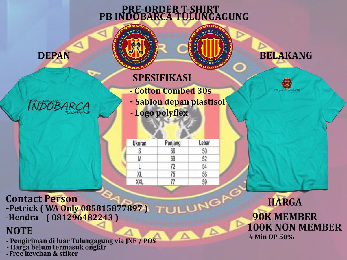 INDOBARCA_TA's tweet photo. Hari terakhir PO, monggo yg masih mau pesan hari ini terakhir... https://t.co/v4S1JVqVyk