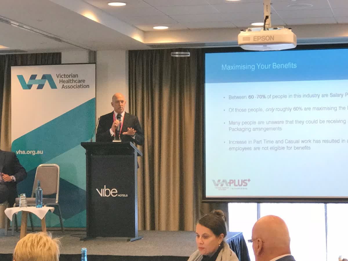 SalPackPlus's tweet photo. Thanks to @vichealthassoc for having us at their annual Rural &amp; Regional Forum. It was a great two days discussing all things #salarypackaging! Thanks to all who attended! #vhaplus #employeebenefits #lessismore https://t.co/UOA6OEecMu