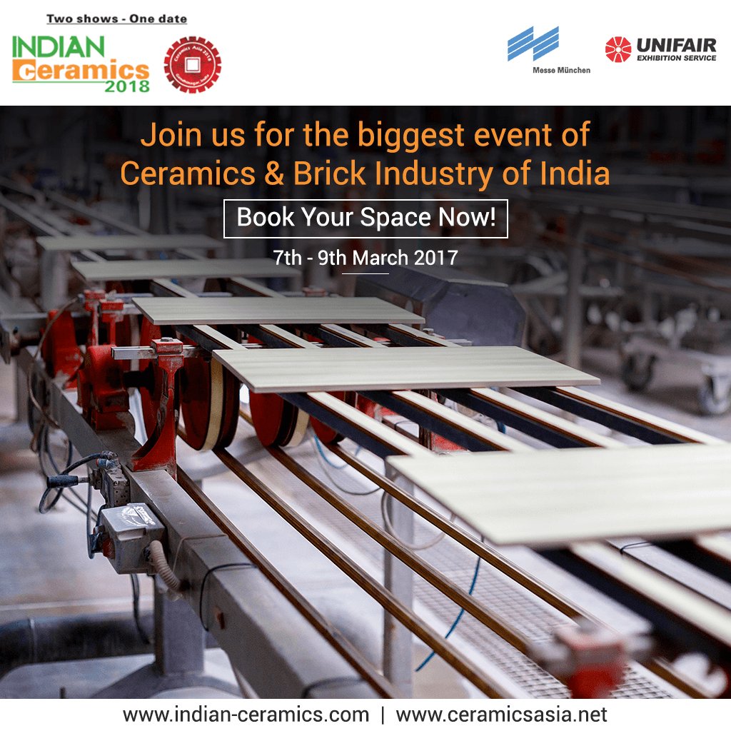 Indian_Ceramics's tweet photo. Attracting #ceramic &amp; #bricktechnology from all around globe, #IndianCeramics &amp; #CeramicsAsia 2018 presents wide range of #tools, #machinery for #ceramictiles &amp; #bricksproduction. Present your business at trade fair, book your space - https://t.co/QYvBM5SdXy https://t.co/SxbkC9OgnM