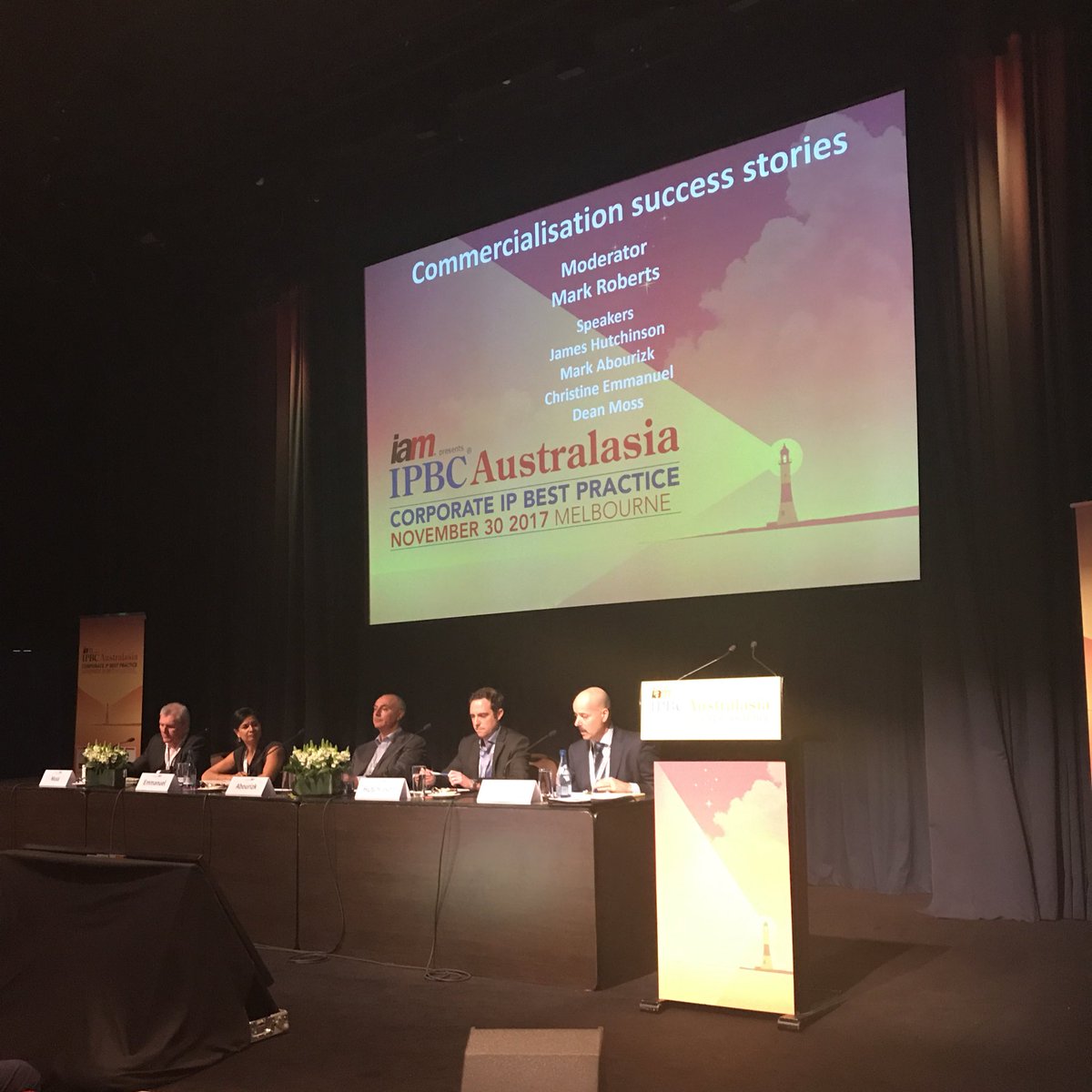 IAM_Alerts's tweet photo. Final session of the day on commercialisation success stories, with DCC’s Mark Roberts in the moderator’s seat #IPBCANZ #IPBCAustralasia https://t.co/ZJ5hNr0zC7
