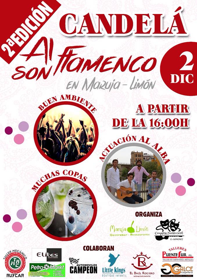 🎉🔥🎶 Candelá Al Son Flamenco 2 DIC en Maruja Limón.
<a href="/ComparsaPG/">Comparsa PuenteGenil</a> <a href="/CaminosDePasion/">Caminos_de_pasión</a> <a href="/Onda/">Ondaaa</a> <a href="/OndaCeroPuenteG/">Onda Cero Puente Genil</a> <a href="/grupocomunicatv/">𝐠𝐫𝐮𝐩𝐨𝐜𝐨𝐦𝐮𝐧𝐢𝐜𝐚𝐭𝐯</a> <a href="/cordopolis_es/">CORDÓPOLIS</a> <a href="/andalocio/">Andalocio Córdoba</a> <a href="/kidyplan/">Kidyplan Córdoba</a>
