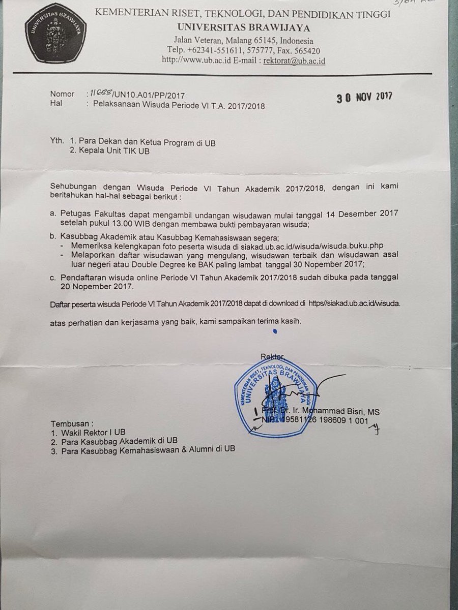 [INFORMATION]
Pemberitahuan bagi kakak-kakak yang akan melaksanakan wisuda, monggo informasinya dibaca di edaran dibawah ini