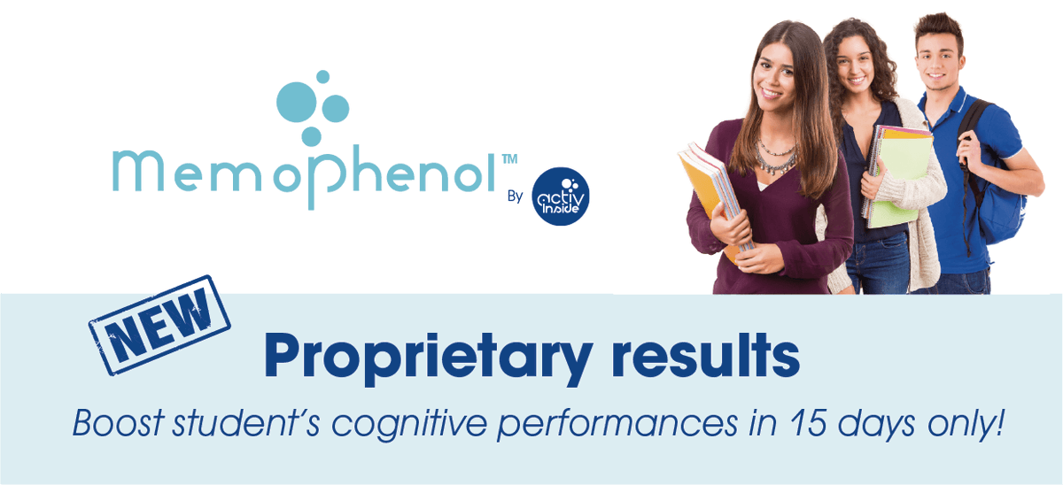 memophenol's tweet photo. NEW proprietary results on @memophenol : Boost student’s #Cognitive performances in 15 days only. Recent consumer #study performed by @activinside. #memory https://t.co/56jA1iO9aI