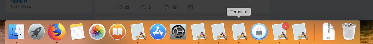 weberelm's tweet photo. After 20 years of Linux and Windows I’m finally switching to Mac. After setup of everything and first restart I’m welcomed by a broken icon cache. Windows had that too, but only after you threw a year worth of thrash at it. Anyway, I have a proper shell =) #macOS https://t.co/3zvem6YICN