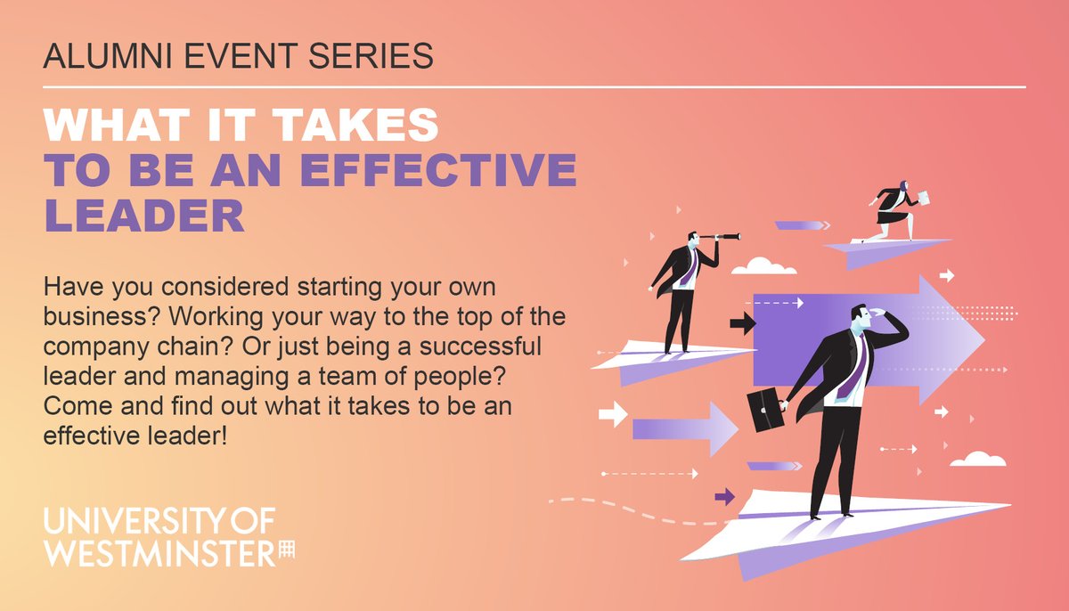 Whether you're a group leader, a manager, or an (aspiring) entrepreneur, there are skills you can learn to be an effective leader. Find out #WhatItTakes with <a href="/uw_alumni/">University of Westminster Alumni</a> 👉 goo.gl/q7mgKD