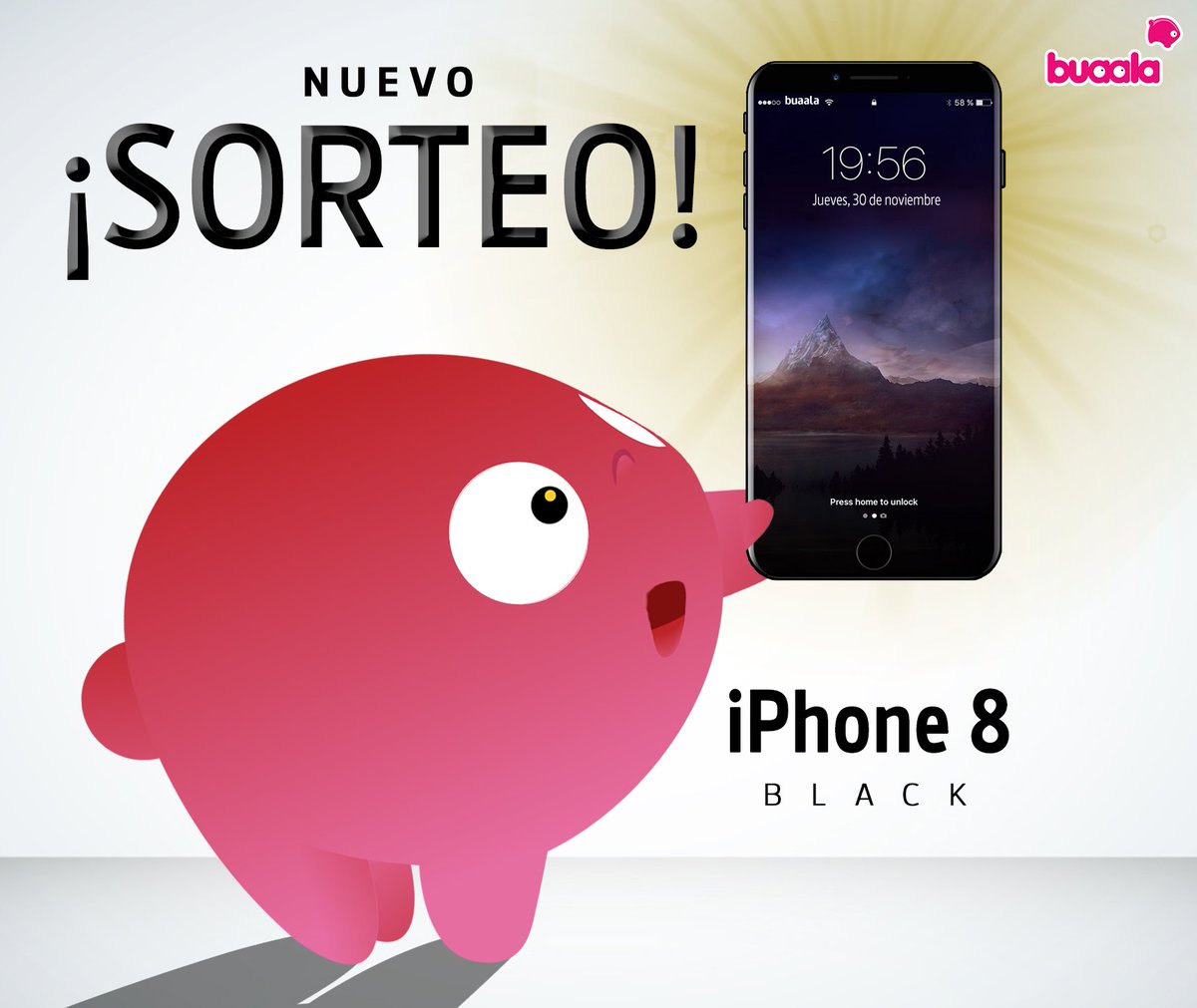 buaala's tweet photo. 📣 ¡Atención! 📣 ¡¡NUEVO SORTEO DE BUAALA!  ¡¡Llévate un iPhone 8 Black totalmente GRATIS participando con tus amigos 😋🍀!! https://t.co/oo5gzCfNqL https://t.co/citbOHEPZI