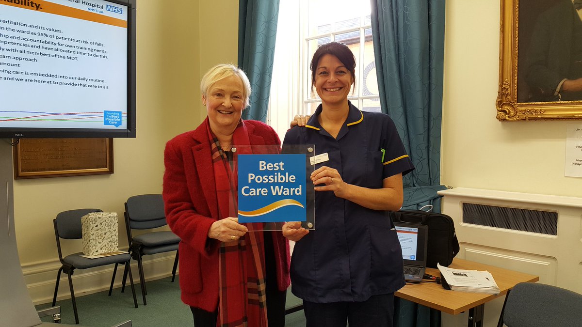 NGHnhstrust's tweet photo. @soniaswartCEO presents Best Possible Care Ward plaque to  Cedar Ward #bestpossiblecare #TeamNGH #reflectlearnimprove https://t.co/zumQ0TRB6q